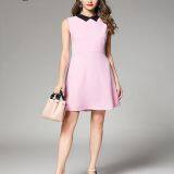 Sleeveless Pure Color Elegant A-line Ladies' Dress thumbnail-5