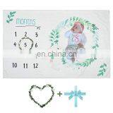 Premium Soft Fleece Monthly Milestone Blanket Personalized Baby Blanket for Newborn Baby Shower Photography Infant Blanket thumbnail-6