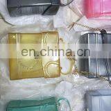 Fashion Transparent Handbag and Purse Women Ladies Jelly Solid Purse Cross Girl Chain Bags