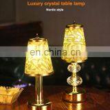 High Quality Luxury Modern Nordic Crystal Golden Table Lamp Usb Rechargable Hotel Bedside Bar Restaurant Retro Lamp thumbnail-7