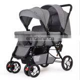 Tandem Baby Stroller Multifunction Infant Pushchair Light and Compact Double Pram