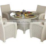 Rattan Indoor and Outdoor Restaurant Wicker Dining Furniture Set thumbnail-1