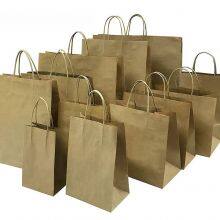 Eco Friendly Carrier Bags Printed Coloured Brown Twisted Handle Paper Bags thumbnail-1