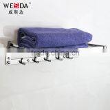 Wesda 90 Degree Rotation Bathroom Wall Towel Shelf With Hooks A0107 thumbnail-3