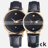 New Luxury Mens Womens Couple Pair Watches Lovers Genuine Lizard Watch Strap Quartz Wrist Watches