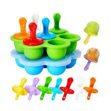 7 Cavity Non-Stick Popsicle Makers Baby Food Storage Container Silicone Popsicle Molds Mini Silicone Ice Pop Molds With Sticks thumbnail-2