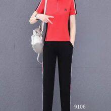Monisa Sports Leisure Colors Suit With Short Sleeves and Long Trousers in Summer thumbnail-2