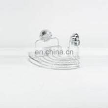 Hot Sales Diamond Series Suction Cup Corner Shower Caddy Iron Wire Rack Bathroom Corner Shelf thumbnail-4