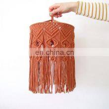 Hot Sale Macrame Lampshade Boho Ceiling Light Handmade High Quality thumbnail-2