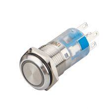 ip67 16MM ring led illuminated 12v 24v 1no1nc push button switch momentary