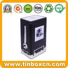 Stylish Round Coffee Tin Can Tin Container With Airtight Lid and Metallic Closure Mechanism thumbnail-3