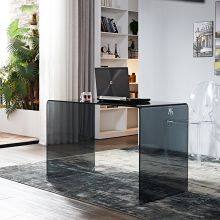 Home Table Bedroom Desk Simple Writing Office Desk Student Study Table Simple Toughened Glass Computer Table thumbnail-4