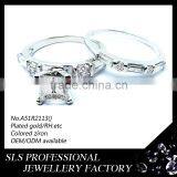 A51R2113----925 Silver Jewelry Saudi Jewelry White Gold Engagement Couple Rings thumbnail-1