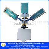 NS402-S Manual Rotary Table Top 4 Color 2 Print Bed Screen Printer DIY for T-shirt Screen Printing Equipment