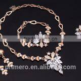 Hot Sale African Wedding 18k Gold Plated Red Crystal Flower Shape Bridal Jewelry Sets thumbnail-4