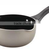 China Factory Wholesale Price Aluminum Non Stick Saucepan Grey Color Milk Pot With Lip thumbnail-1