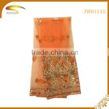 high quality asian african latest decorative embroidery guangzhou silk fabric market in dubai wholesale