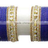Party Wear Bollywood Bridal Designer Gold Plated Ethnic Bangles Set For Girls & Women thumbnail-3