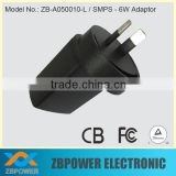 6W USB Wall adapter 5V1A AC/DC power adapter
