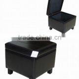 Modern Faux Leather Storage Trunk DVD Storage Stool thumbnail-1