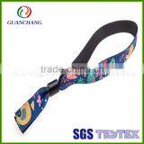 China Wholesale Custom New Premium Cotton Fabric Woven Novelty Festival Fitness Elastic Printing Wristband for Event or Party thumbnail-3