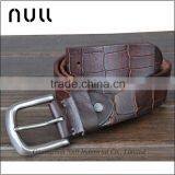 Men's Quality and Handsome Wholesale Leather Blacks Crocodile Leather Belt thumbnail-3