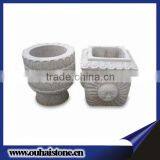 Small Indoor Stone Planter Antique Granite Flowerpots For Balcony