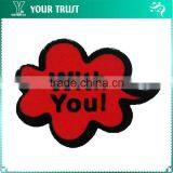 Black Red Cloud With You Letter Rhodium Safety Clothing Custom Metal Badge Pin thumbnail-1