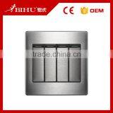 Durable in Use BIHU Brown or Silver Color 4 Gang 2 Way Modern Light Switch thumbnail-2