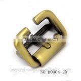 Brush Burnish Brass Old Brass Handbag Buckle With Open Ring and Roller thumbnail-4