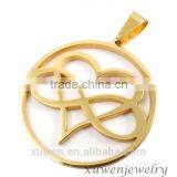 Customized Laser Cut Stainless Steel Gold Plated Pendant