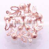 >>> Import Women European Mother's Day Jewelry Zircon Gold&Silver Plated With Hot Sale Pearl Scarf Lapel Pin Brooch/ thumbnail-2