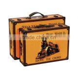 Decorative Wooden Suitcase Storage Box