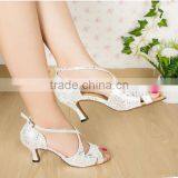 New Fashion Women Dancing Shoes Salsa Satin Ballroom Tango Latin Dance Shoes Free Shipping thumbnail-4
