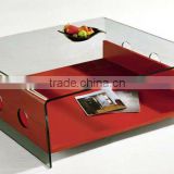 4mm fashionable curved square glass tea/ coffee table