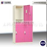 Antique 4-door Closet Key Lock Clothes Steel Locker Metal Stainless Gym Wardrobe Locker thumbnail-2