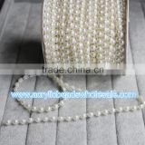 25M/lot 6MM Flat Back Pearl Beads Trimming Wedding Centerpiece Flower/Table Decoration Chandelier Crafting DIY Accessory