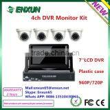 7'' LCD Monitor 4 Channal AHD DVR Bullet and Dome Complete Kit