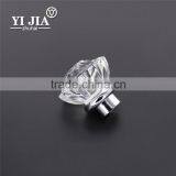 50 mm Polished Chrome Zinc Alloy Clear Crystal Knobs for Cabinets