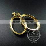 30x40mm Gold Plated Alloy Oval Pendant Charm DIY Bezel Setting Glass Tray Jewelry Supplies 1850258 thumbnail-2