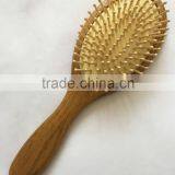 Wooden paddle wooden pins cushion hair brush