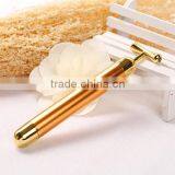 T Shaped Mini Hanheld Vibrating Massager Roller 24K Gold Beauty Massage Bar Facial Anti-wrinkle Roller thumbnail-3