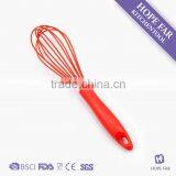 0300215 High quality 10" red color cooking silicone egg beater