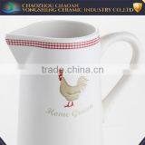 Wholesale White Decal Ceramic Water Pitcher for Bathroom Usage thumbnail-3