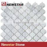 Newstar Cheap White Carrara Marble Lantern Mosaic Tile Backsplash Wall thumbnail-4