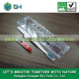 PLA 100% biodegradable plastic toothbrush toothpaste travel kit