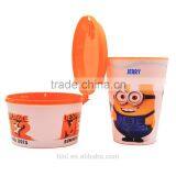 High Quality All in One Cup,Snacking And Drinking Cup Movie Cup With Lid and Straw, Plastic Cup Custom Logo thumbnail-6