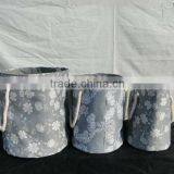 Set of 3 Cloth Laundry Storage Basket With Handle thumbnail-1