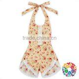 New Born Girls Boho Vintage Playsuit Rompers Many Style Flowers Ruffle Lace Organic Onesie thumbnail-3