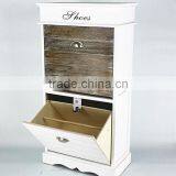 White Shoe Storage Double Cabinet Dresser Shelf Organizer Shoes Closet Bedroom thumbnail-1
